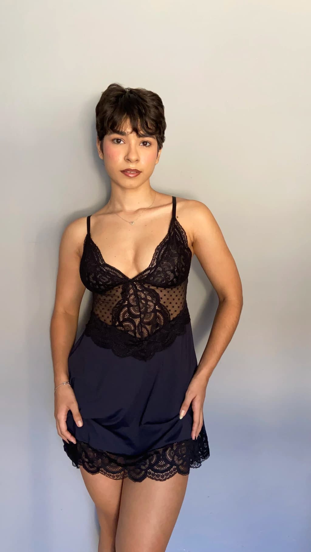 Camisola Nicoli | preto tule poa