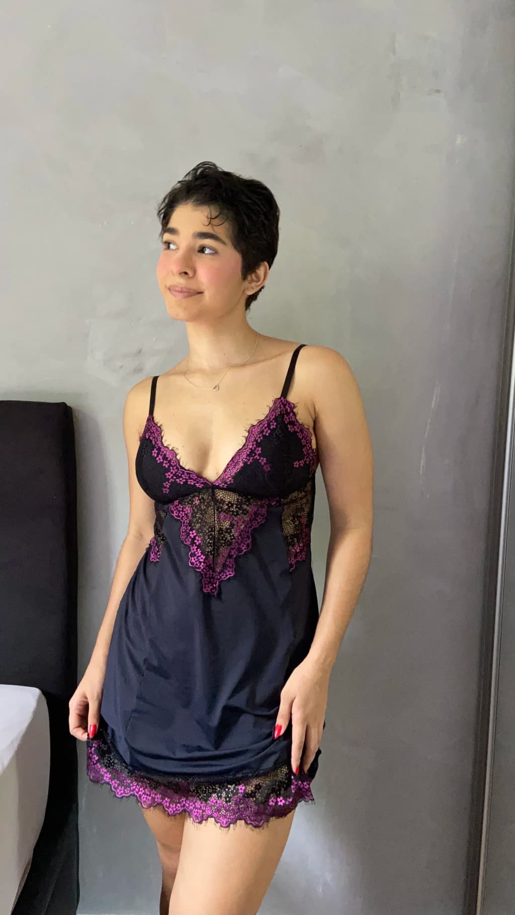 Camisola Lene | preto c fúcsia