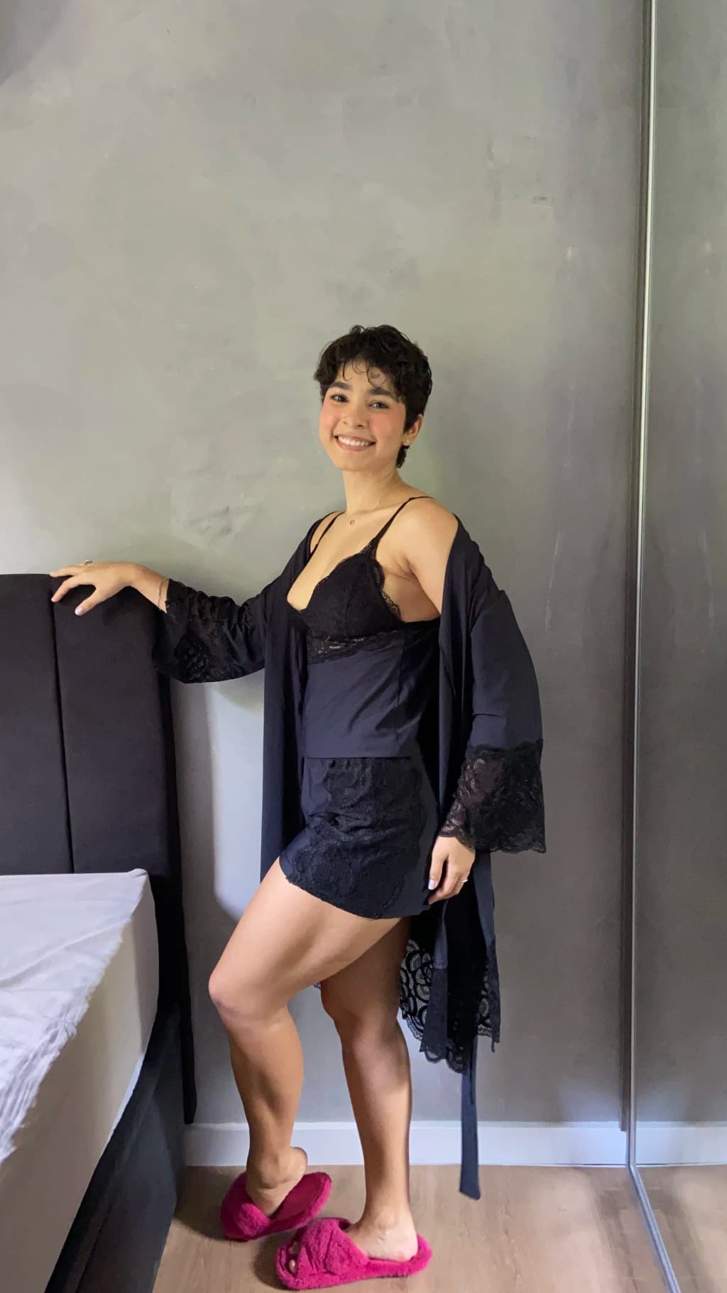 Kit Isadora | Robe + pijama preto